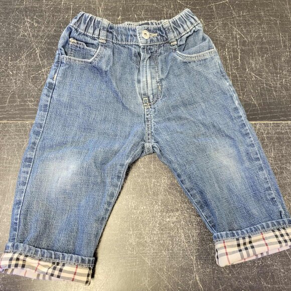 Burberry Blue Denim & Nova Check Infant Jeans 12M - Picture 3 of 4